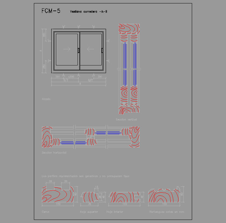 Bloque Autocad Ventana corredera